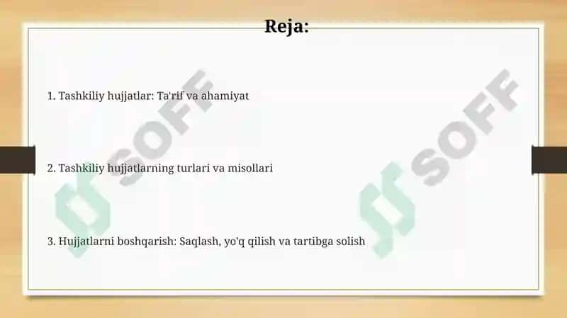 Tashkiliy hujjatlar va ularning turlari 2