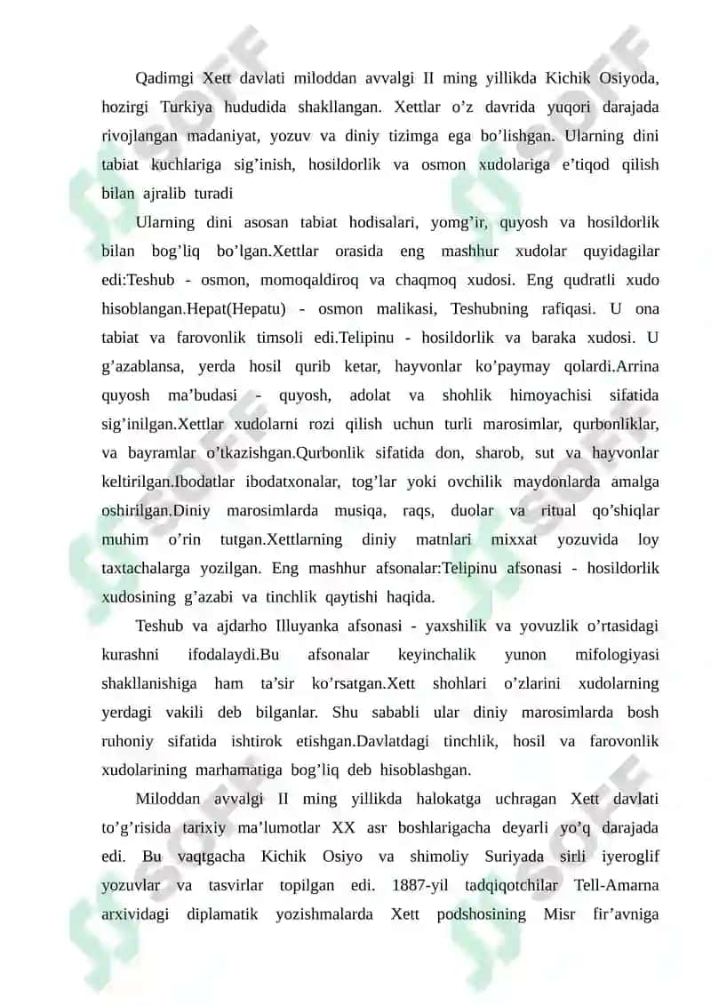 Qadimgi Xettlar dini 2