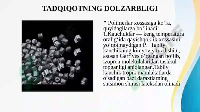 Polimerlarning o'quvchanligini oshirish uchun plastifikatorlar 2