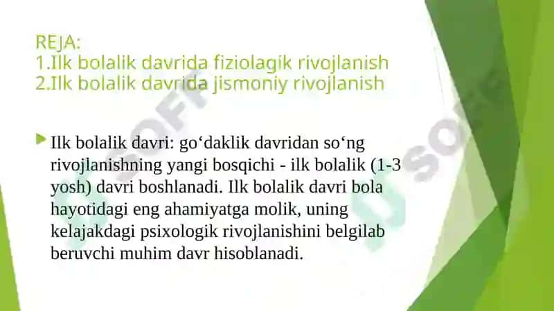 Ilk bolalik davrida fiziologik va jismoniy rivojlanish 2