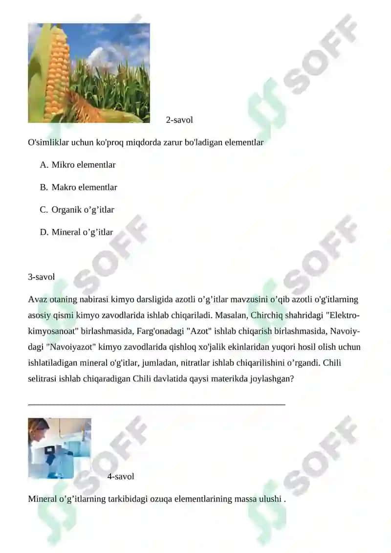 Mineral o'g'itlarning xalq xo’jaligidagi ahamiyati 2