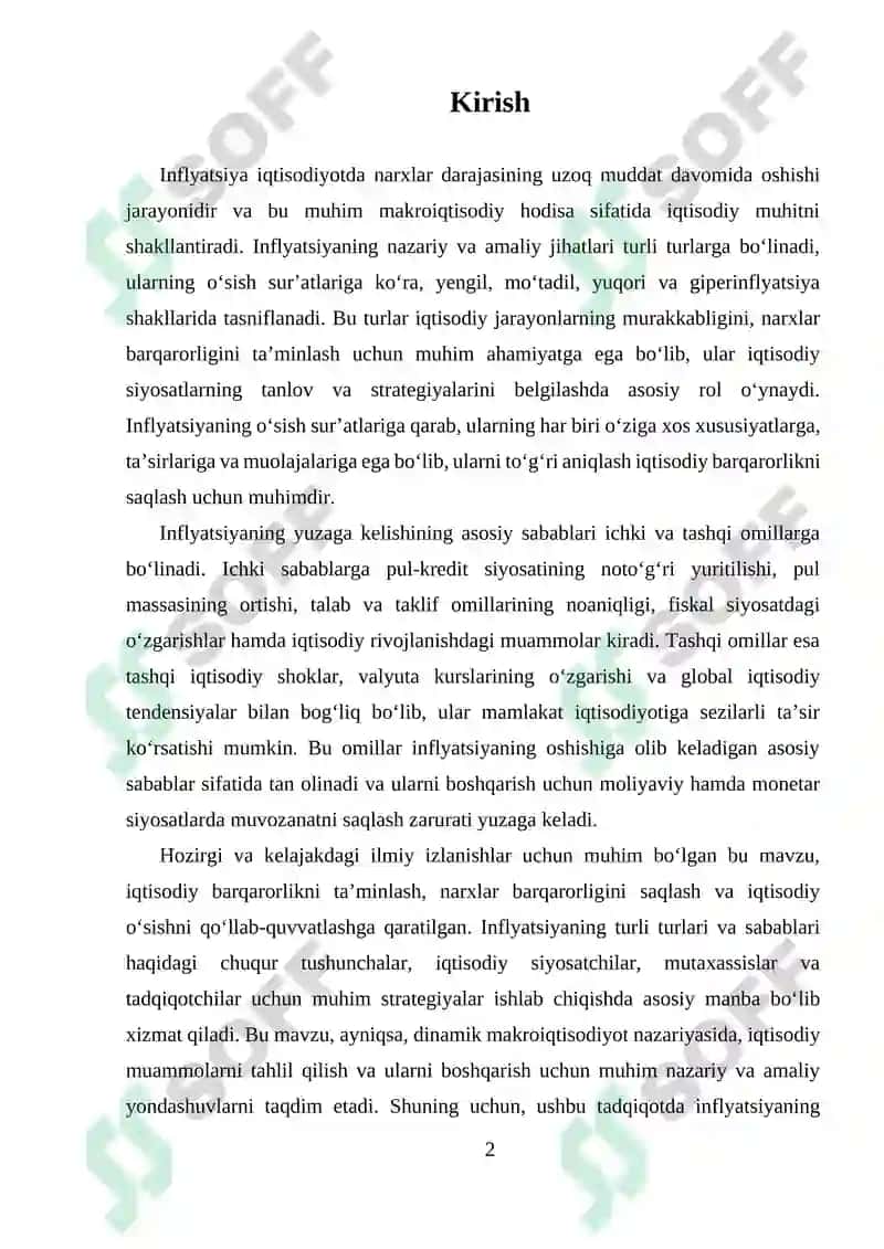 Inflyatsiya turlari 2