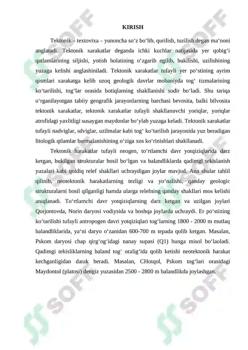 Tektonik Harakatlar va Tektonik Strukturalar 2