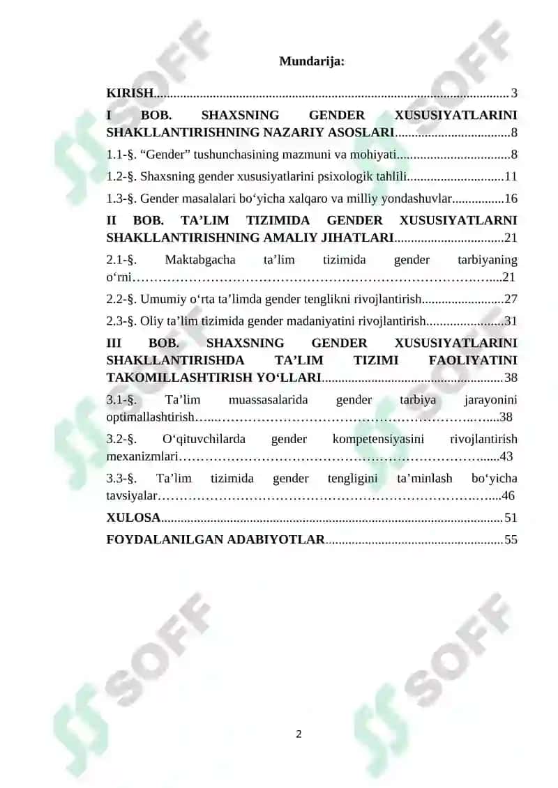 SHAXSNING GENDER XUSUSIYATLARINI SHAKLLANTIRISHGA TAʻLIM TIZIMINING TA’SIRI 2