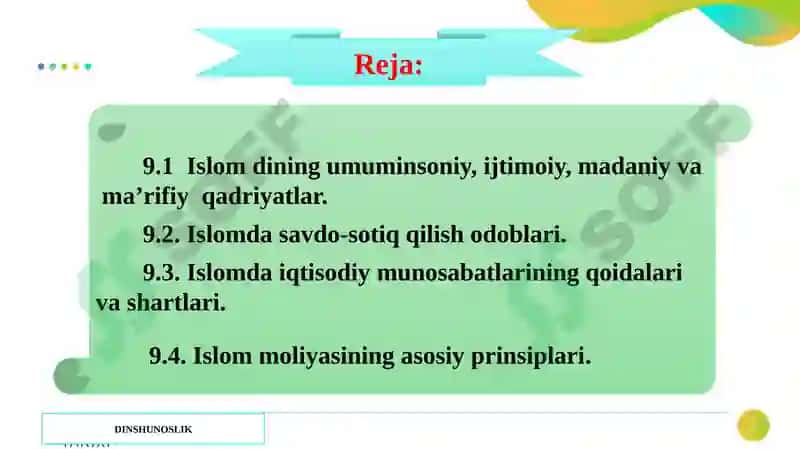 Islomda iqtisodiy munosabatlar 2