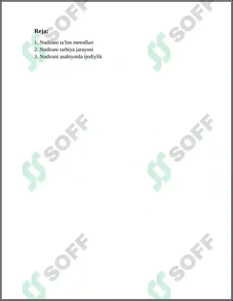 NODIRANING ASABIYLASHISHI 2