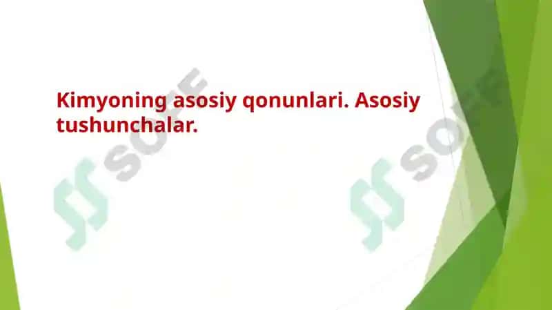 Kimyo fanining asosiy qonunlari 2