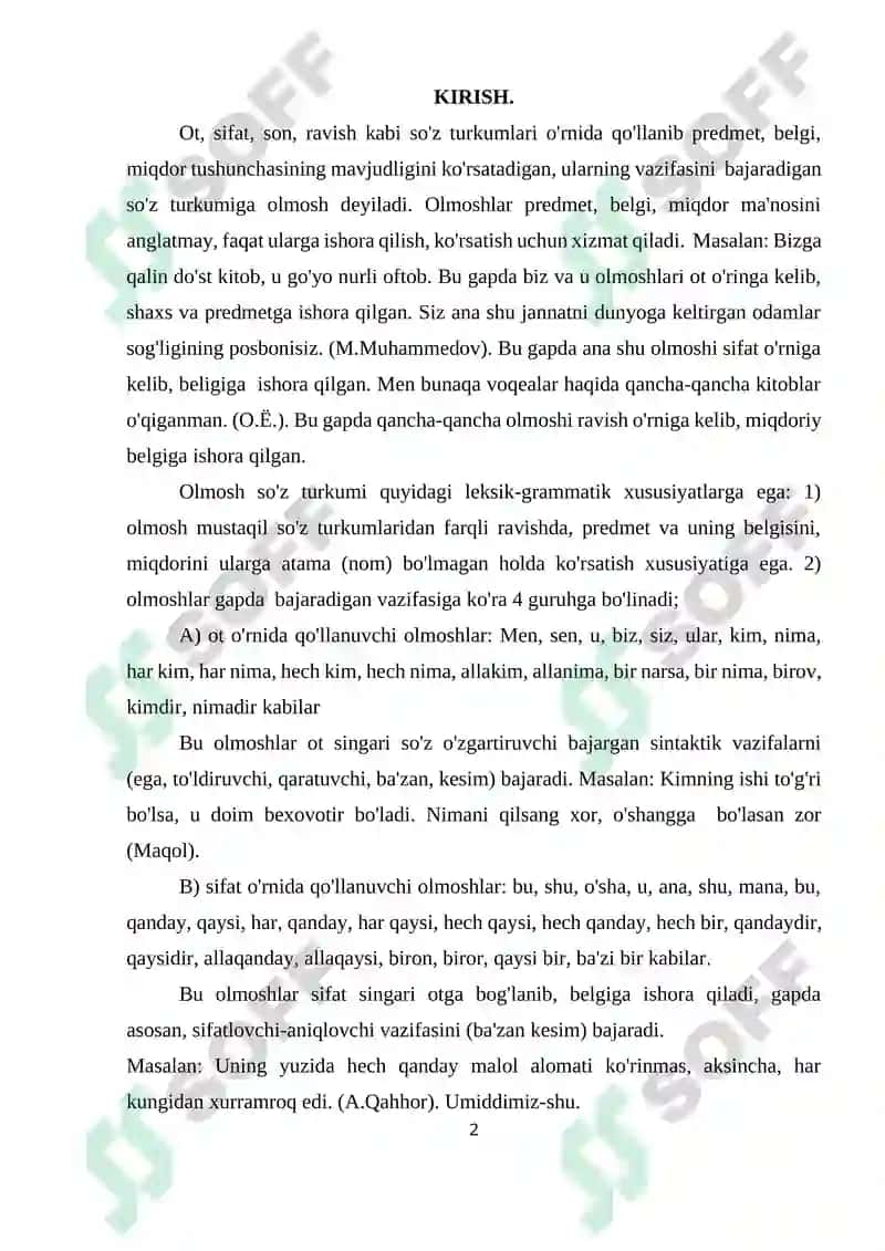 OLMOSHNING MORFOLOGIK   BELGI VA XUSUSIYATLARI (O‘TKIR HOSHIMOV ASARLARI MISOLIDA 2