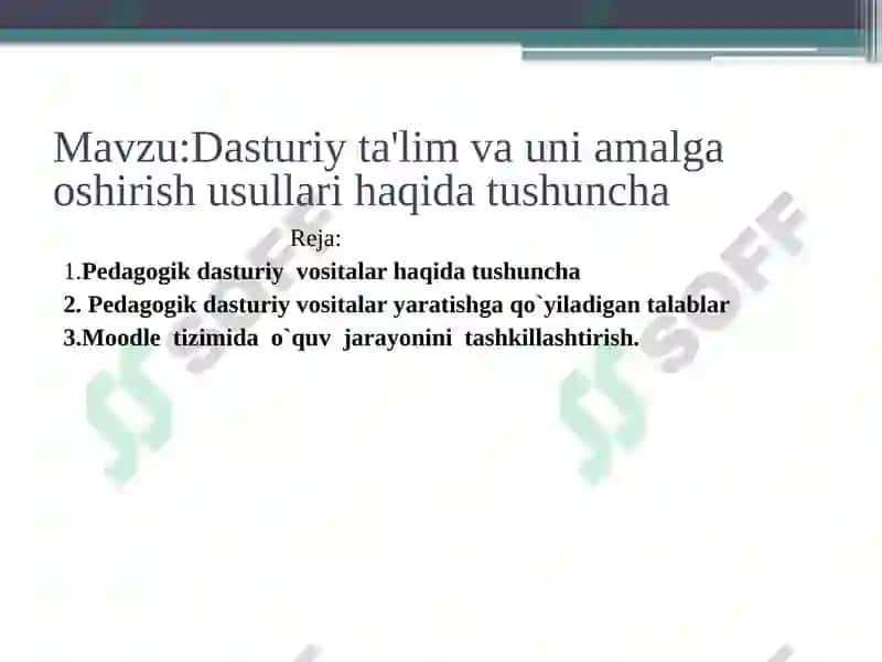 Dasturiy ta'lim va uni amalga oshirish usullari haqida tushuncha 2