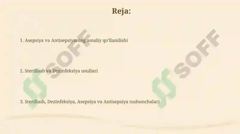 Sterilizatsiya, dezinfeksiya, aseptika va antiseptika 2
