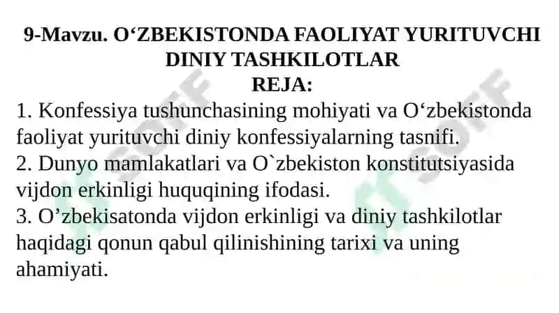 O‘ZBEKISTONDA FAOLIYAT YURITUVCHI DINIY TASHKILOTLAR 2