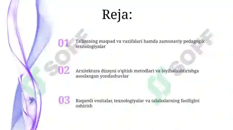 Arxitekturaviy loyihalash fanini yangi zamonaviy pedogogik texnologiyalar asosida o'tish 2