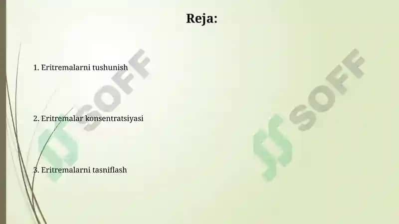 Eritmalar haqida tushuncha, sinflanishi, konsintiratsiyasi 2