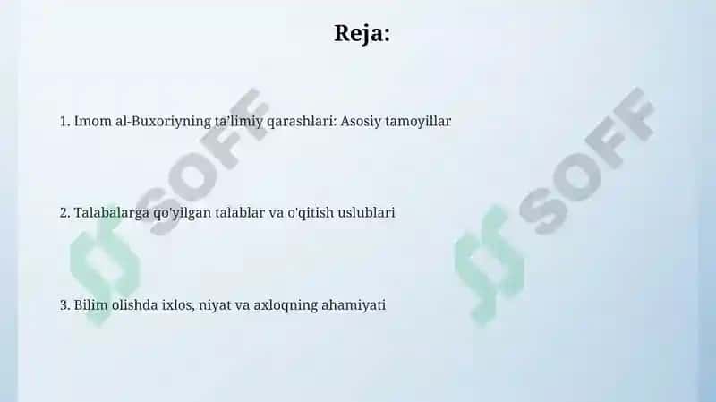 Imom al-Buxoriyning pedagogik gʻoyalari 2
