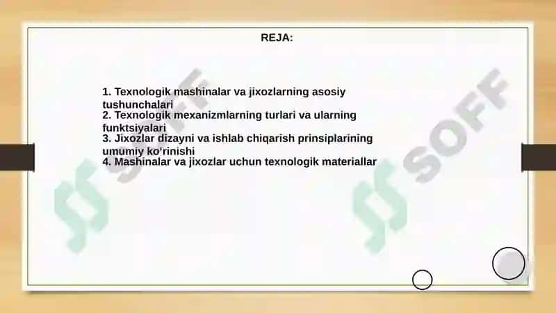 Texnologik mashinalar jixozlar va mexanizmlar haqida umumiy ma’lumotlar 2
