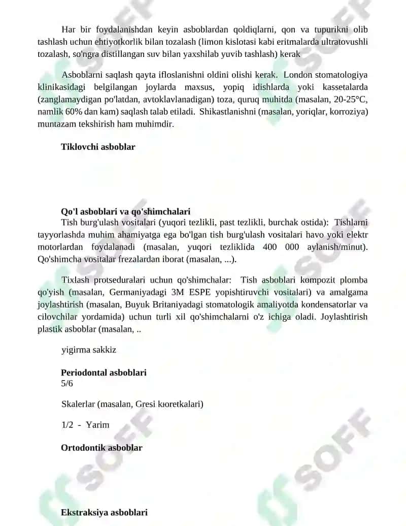 Stamatologik asboblar 2