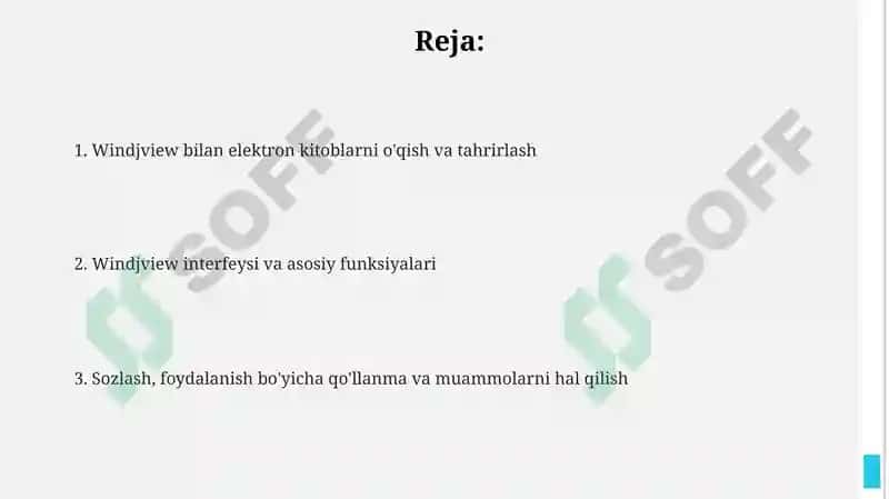 elektron kitoblar oqish va tahrirlash windjviem dasturi interfeysi 2