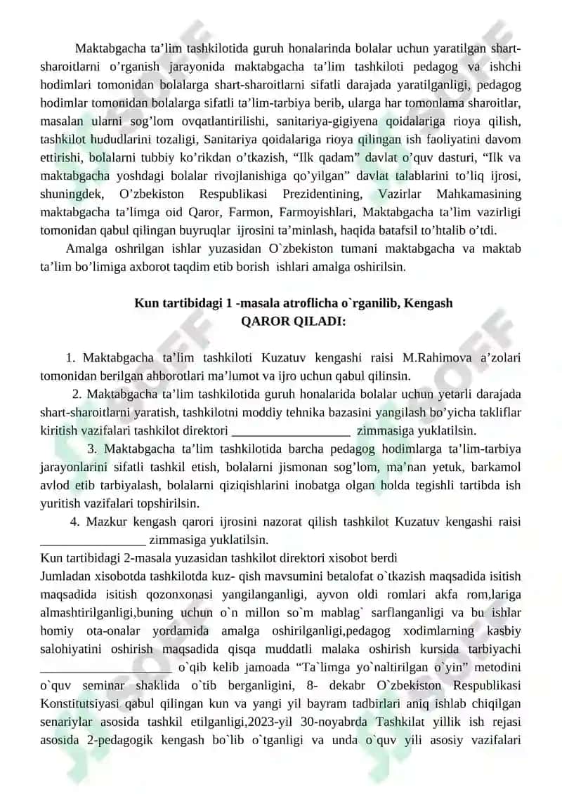 Kuzatuv kengashi a'zolari uchun takliflar 2
