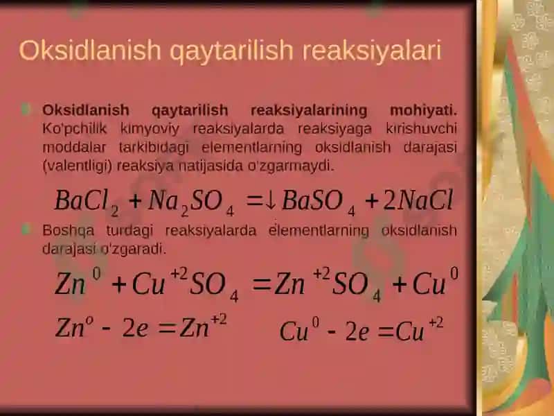 Oksidlanish qaytarilish jarayoni 2