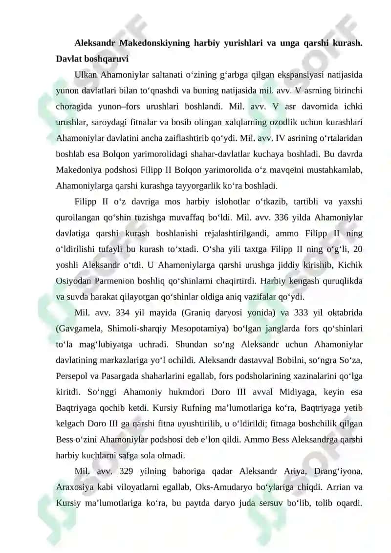 Ahamoniylar va Makedoniyali Aleksandir yurishlari 2