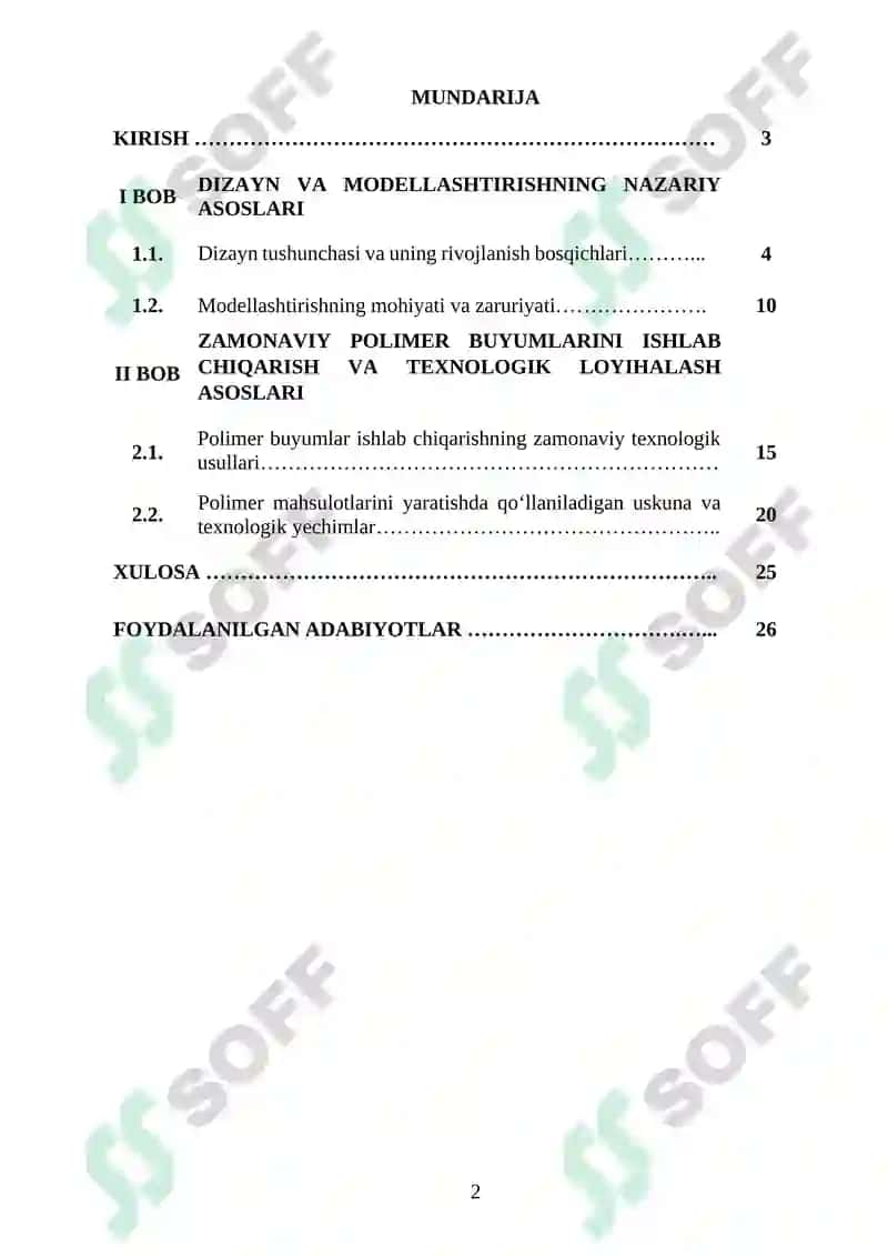 POLIMER MATERIALLARDAN BUYUM YASASH TEXNOLOGIYASI 2