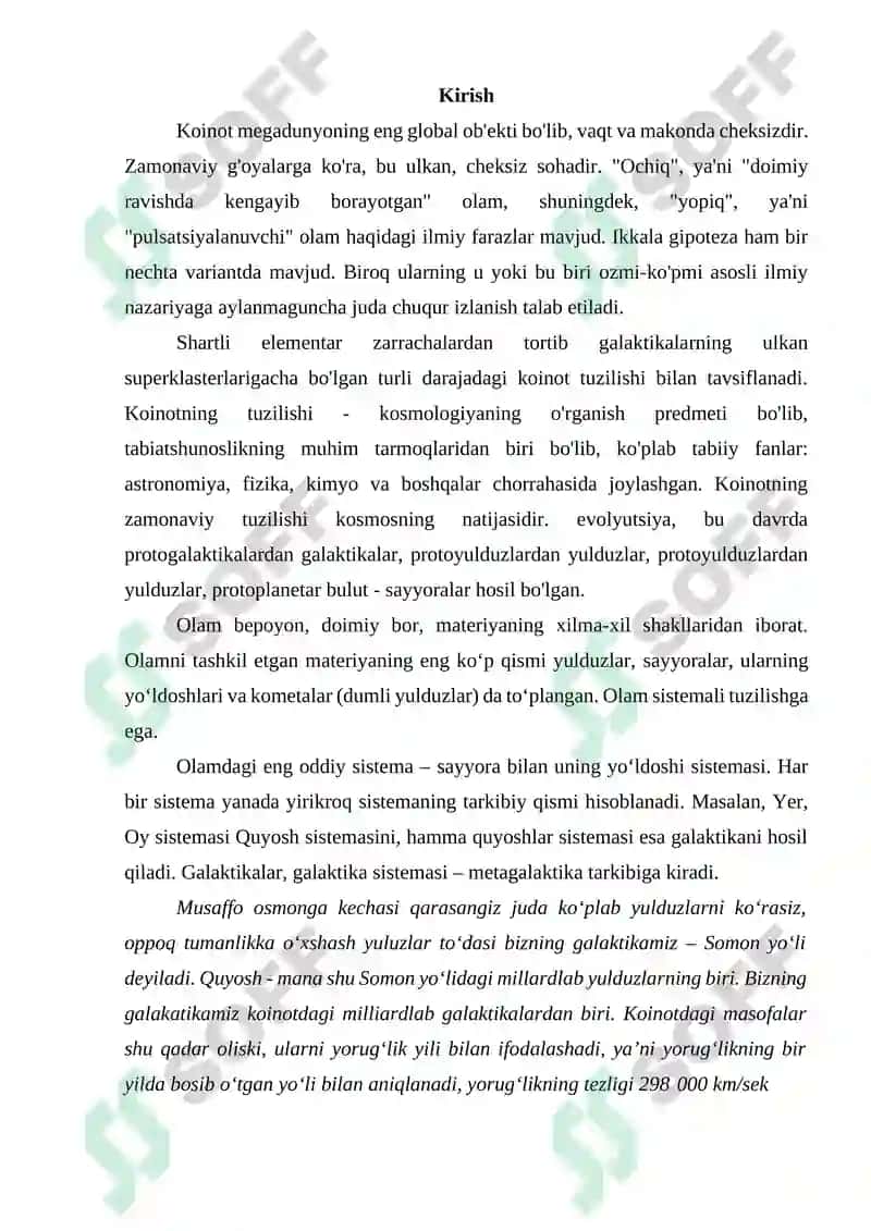 Olam, galaktika va quyosh sistemasi 2