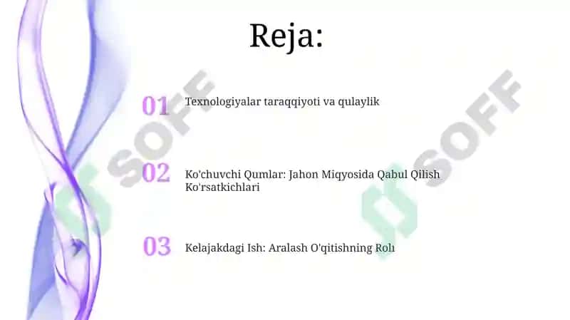 Texnologiyalar taraqqiyoti va qulaylik 2