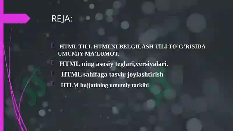 HTML tili.Tasvirlar bilan ishlash 2