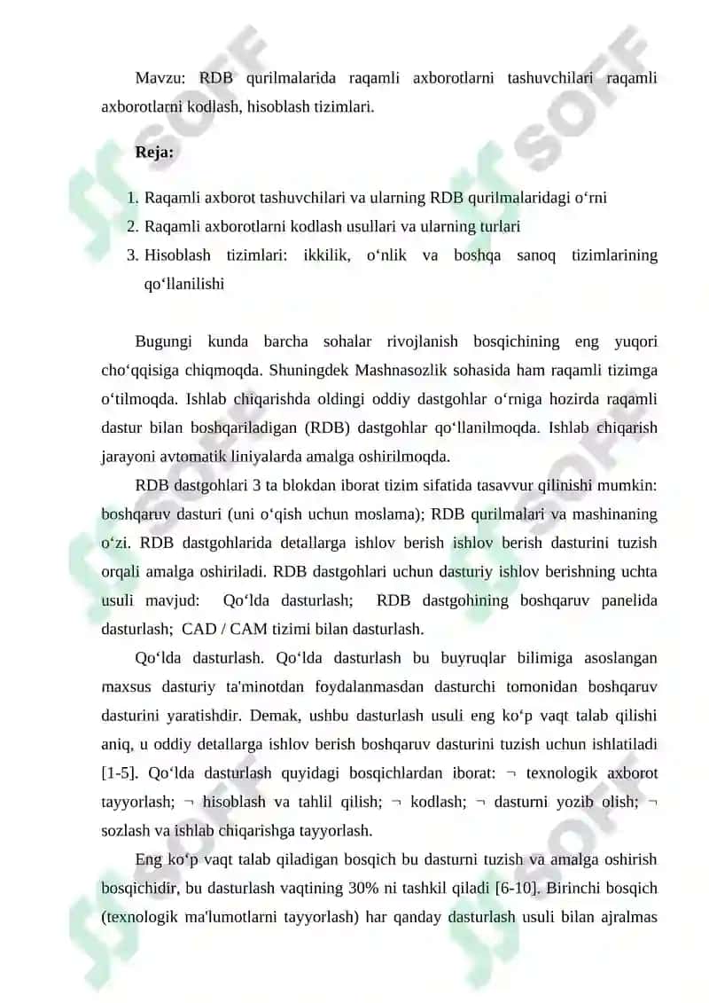 RDB qurilmalari va raqamli axborotlarni tashuvchilari 2