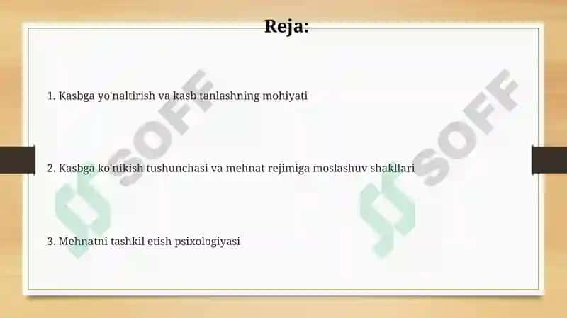 Kasb tanlashga yo‘naltirish va kasb tanlash kasbga ko‘nikishning psixologik xususiyatlari 2