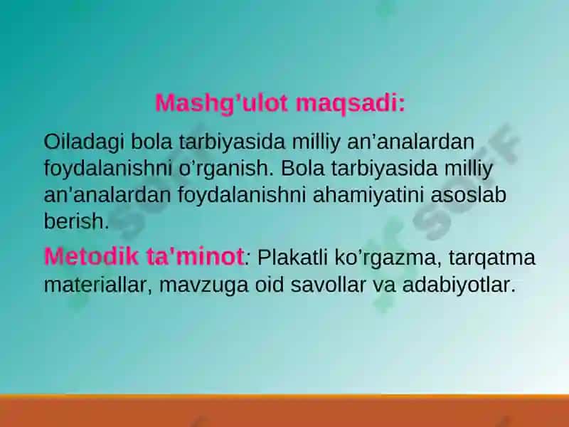Oiladagi bola tarbiyasida milliy an’analardan foydalanish 2