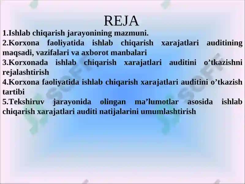 Ishlab chiqarish jarayoni audit 2