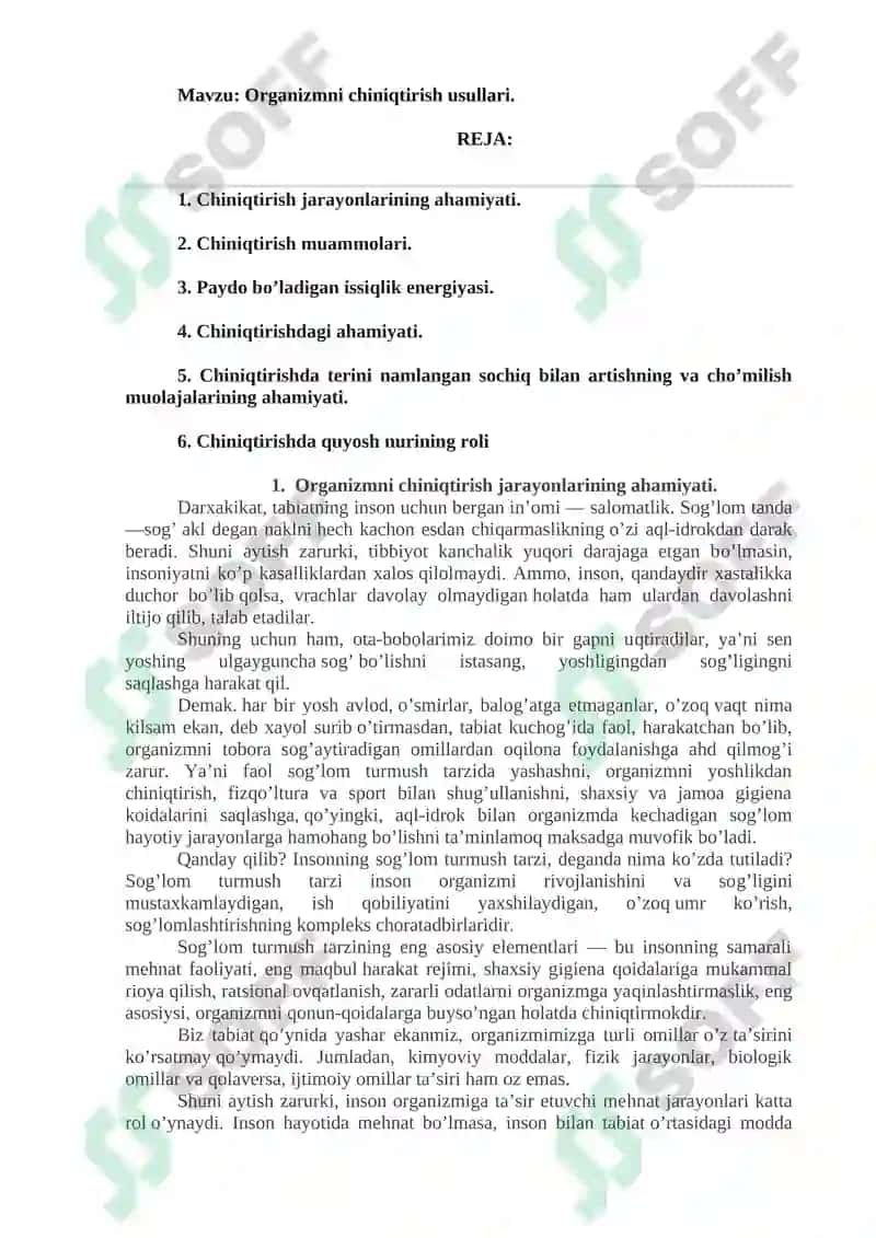 Yosh anatomiyasi, fiziologiyasi va gigiyenasi 2
