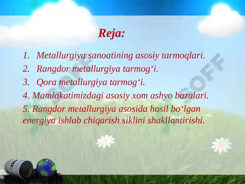 Rangdor va qora metallurgiya 2