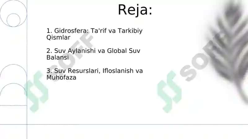 Gidrosfera va uning tarkibiy qismlari 2