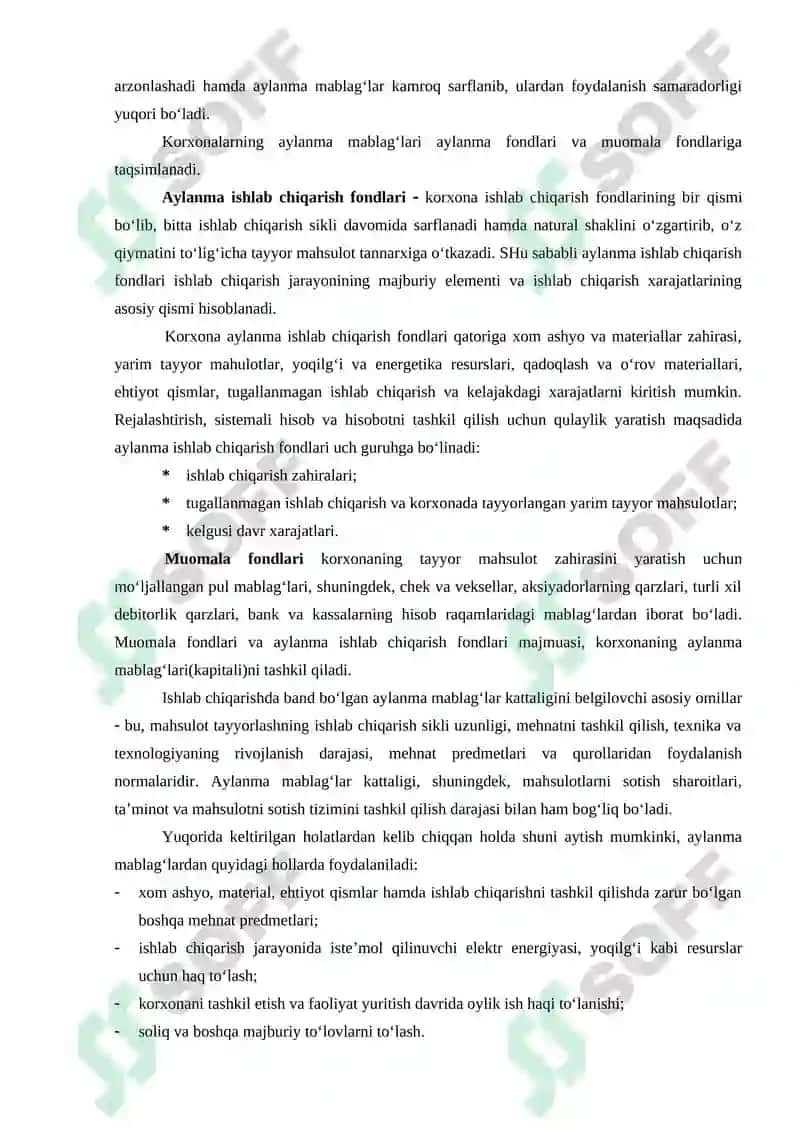 Sanoat ishlab chiqarishining aylanma  fondlari va mablag‘lari 2