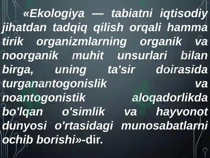 Ekologiya va Biz! 2