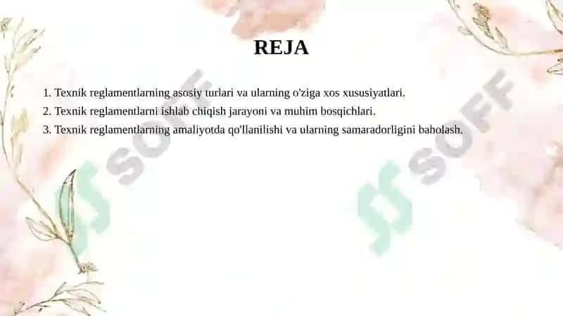 Texnik reglamentlarning turlari va ularni ishlab chiqish 2