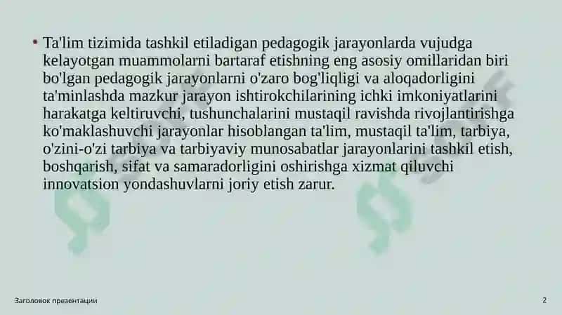 Maktabgacha ta’lim tashkilotida pedagogik jarayonlarni boshqarish funksiyalari va metodlari 2