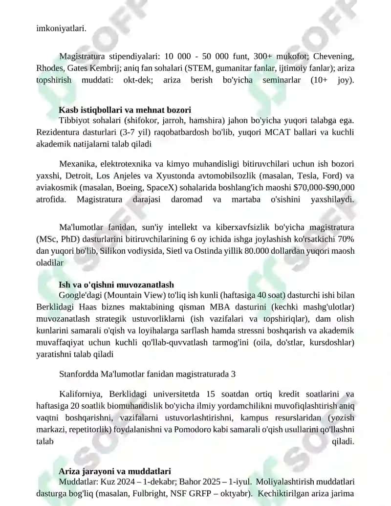 Magistratura va doktorantura dasturlari 2