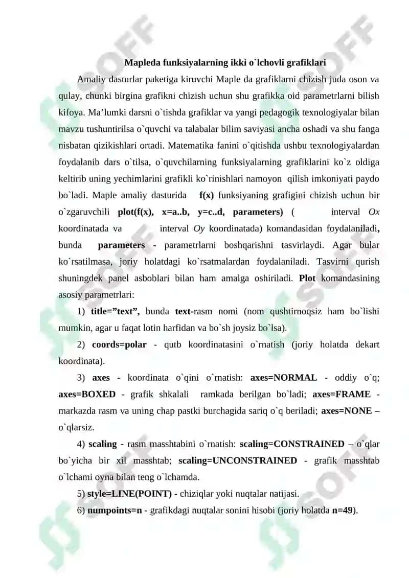 Maple tizimidagi grafik muhit va undan foydalanish 2