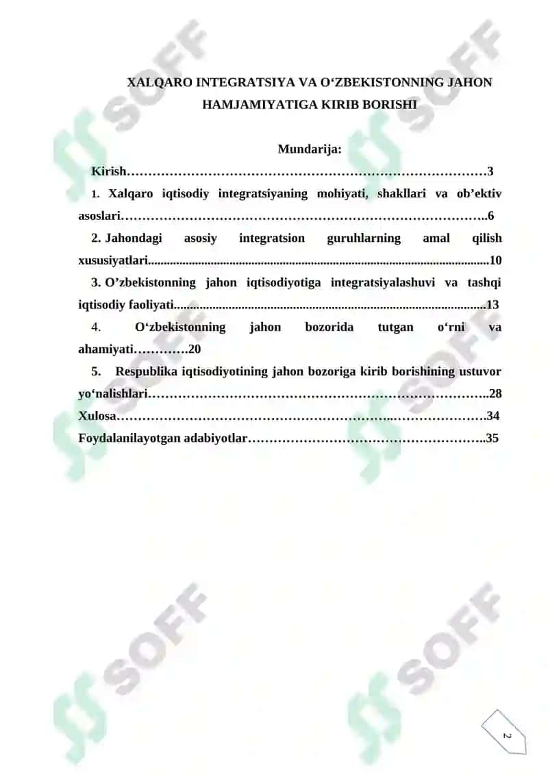 Ishlab chiqarilayotgan maxsulotlar hamda korxonalarni jahon bozoriga yaroqli raqobatbardosh qilib ishlab chiqarish 2