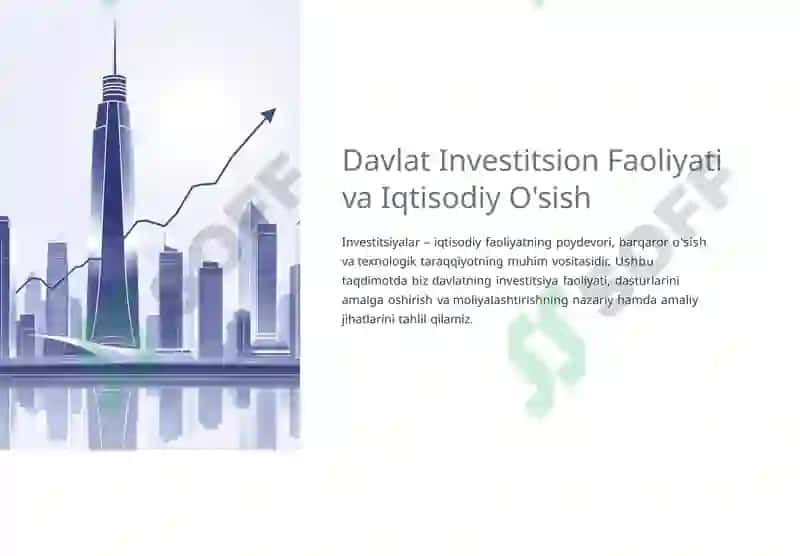 Investitsiyalar va Innovatsiyalar Faniga Kirish 2