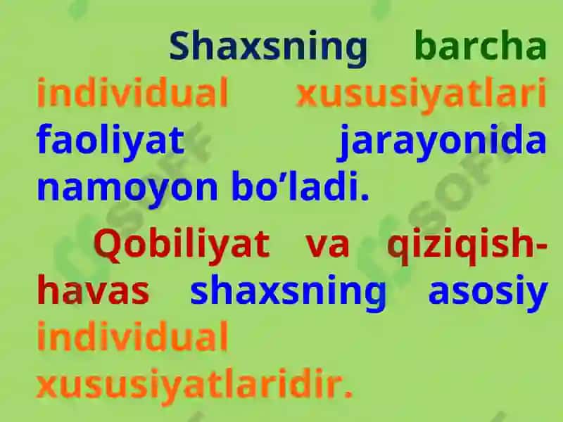 QOBILIYAT va QIZIQISH-HAVAS 2