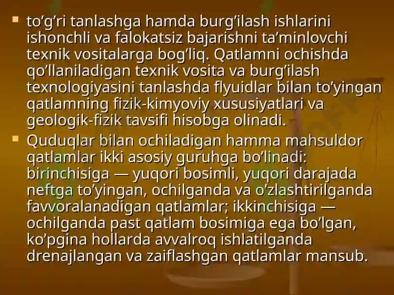 Qatlamni ochish, quvurlarni perforatsiyalash va quduqni o’zlashtirish 2