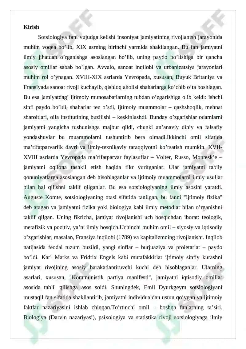Sotsiologiya fani vujudga kelishining asosiy omillari 2