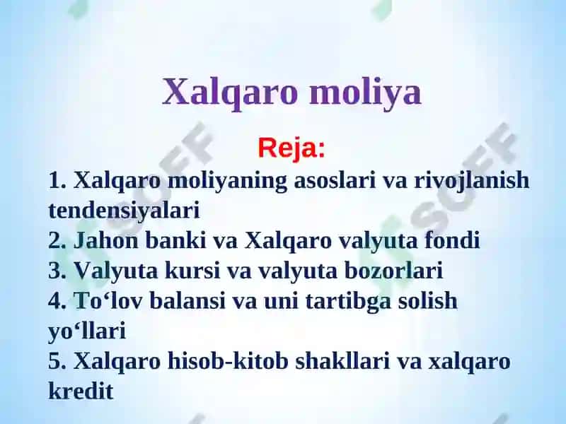 Xalqaro moliya 2