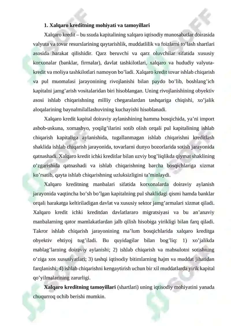 Xalqaro kredit va unga taʼsir qiluvchi omillar 2