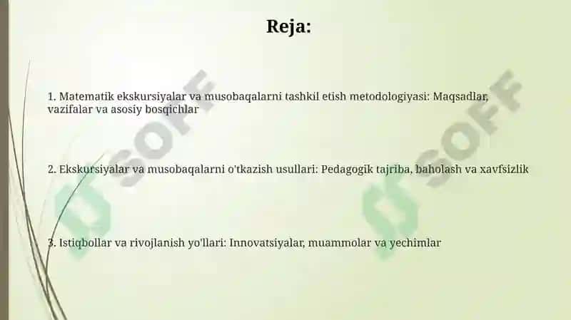 Matematik ekskursiyalar va musobaqalar 2