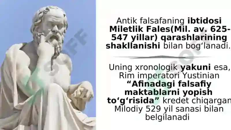 Falsafiy tafakkur taraqqiyoti bosqichlari: G‘arb falsafasi 2